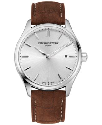 Frederique Constant - Men's Swiss Classics Brown Leather Strap Watch 40mm