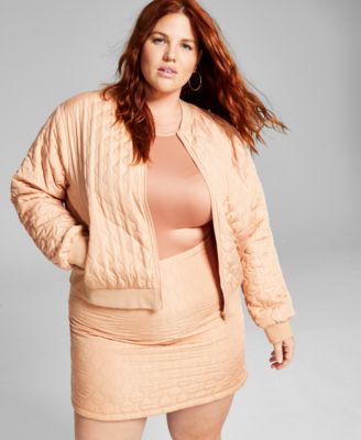 And Now This - Plus Size Quilted Bomber Jacket