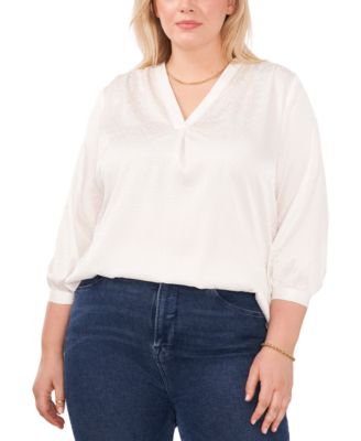 Vince Camuto - Plus Size Jacquard Patterned Blouse