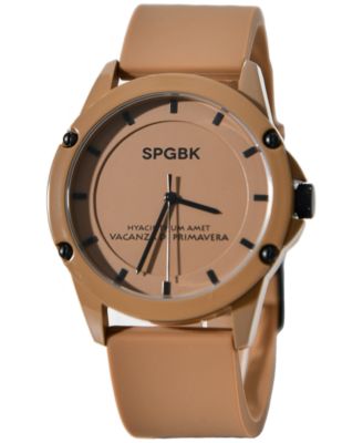 SPGBK Watches - Unisex Sandhill Brown Silicone Strap Watch 44mm