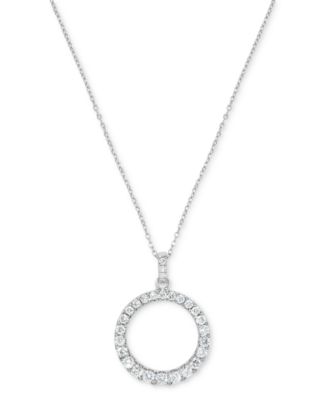 Macy's - Diamond Circle 18" Pendant Necklace (5/8 ct. t.w.) in 14k White Gold