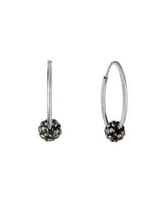 Giani Bernini - Crystal Ball Small Hoop Earrings, 0.82"