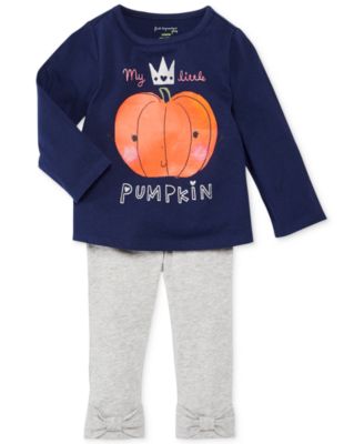 First Impressions - Baby Girls' Pumpkin Tee & Bow Leggings