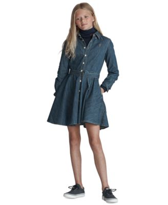 Polo Ralph Lauren - Big Girls Denim Cotton Shirtdress