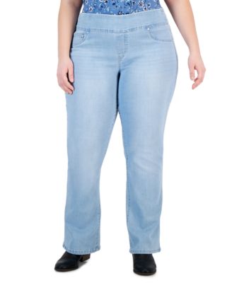 Style & Co - Plus Size Boot-Leg Five-Pocket Pull-On Jeans
