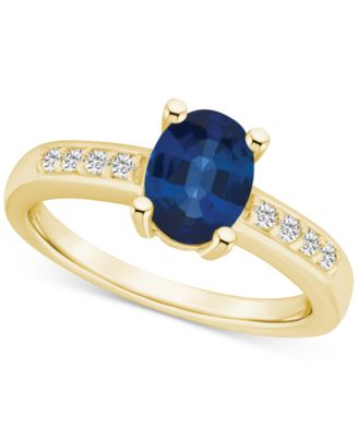 Macy's - Sapphire (1-1/2 ct. t.w.) & Diamond (1/8 ct. t.w.) Ring in 14k Gold