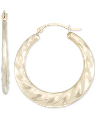 Macy's - Round Swirl Hoop Earrings in 10k Yellow Gold