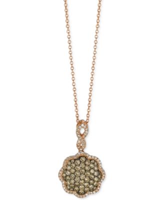 Le Vian - Chocolatier Chocolate Diamonds (5/8 ct. t.w.) & Vanilla Diamonds (1/6 ct. t.w.) 18" Pendant Necklace in 14k Rose Gold