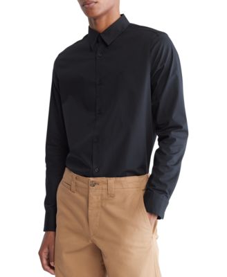 Calvin Klein Jeans - Men's Slim-Fit Stretch Monogram Embroidered Button-Down Shirt