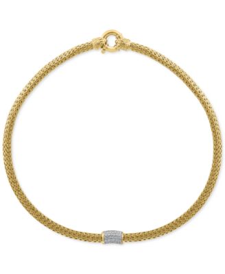 EFFY Collection - Diamond Cluster 18" Collar Necklace (1/2 ct. t.w.) in 14k Gold-Plated Sterling Silver