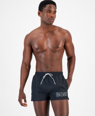 Hugo Boss - Men's 3" Mooneye Outlined Logo Drawstring Swim Trunks