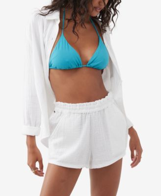O'Neill - Juniors' Carla Cotton High-Rise Pull-On Shorts