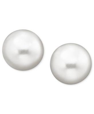 Macy's - Pearl Earrings, 14k Gold Cultured Freshwater Pearl Stud Earrings (10mm) (Also Available in Pink Cultured Freshwater Pearl)