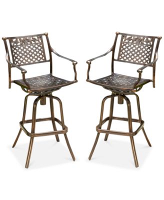 Noble House - Lakelin 2-Pc. Outdoor Bar Stools, Direct Ship