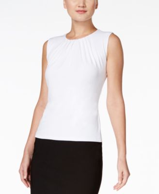 Calvin Klein - Pleat-Neck Sleeveless Top