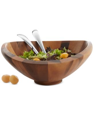 Nambé - "Butterfly" Salad Bowl 4 Qt with Servers