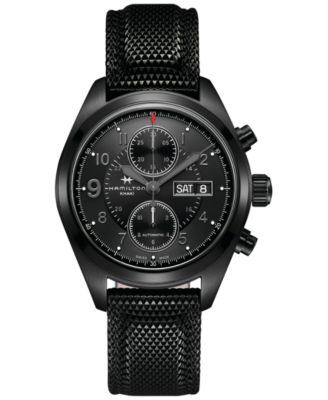 Hamilton - Men's Swiss Automatic Khaki Field Black Rubber Strap Watch 42mm H71626735
