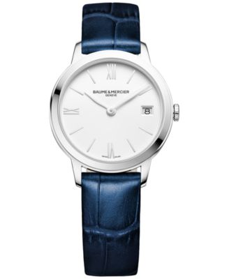 Baume & Mercier - Women's Swiss Classima Blue Leather Strap Watch 31mm M0A10353