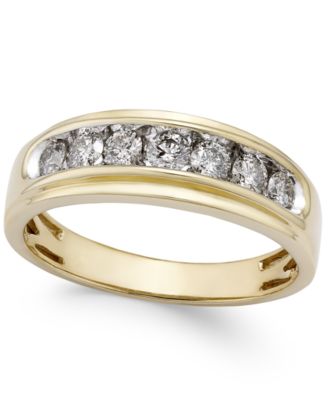 Macy's - Men's Diamond Band (3/4 ct. t.w.) in 10k Gold