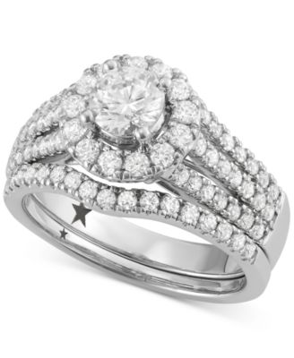 Macy's - Diamond Halo Engagement Bridal Set (1-3/4 ct. t.w.) in 14k White Gold