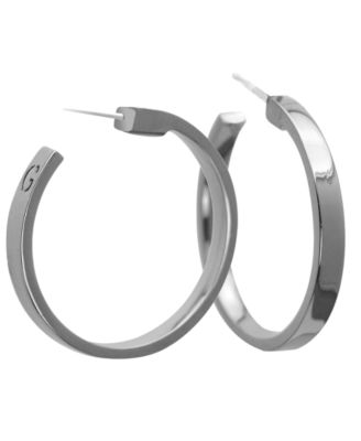 GUESS - Earrings, Silver-Tone Large Hoop