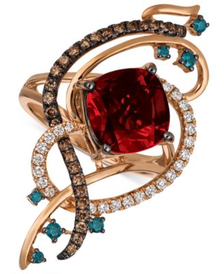 Le Vian - Multi-Gemstone (4-1/2 ct. t.w.) & Diamond (5/8 ct. t.w.) Statement Ring in 14k Rose Gold
