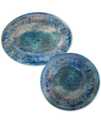 Certified International - Radiance Teal 2-Pc. Platter Set
