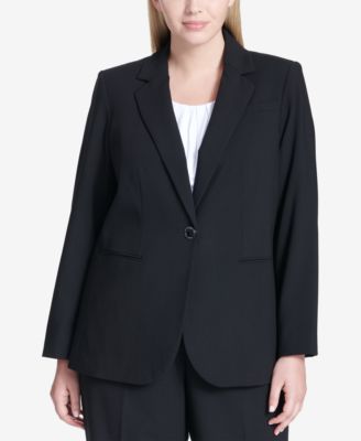 Calvin Klein - Plus Size One-Button Blazer