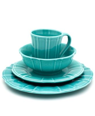 Euro Ceramica - CHLOE 16 PIECE DINNERWARE SET IN TURQUOISE