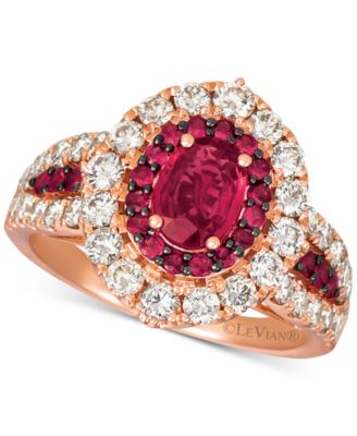 Le Vian - Ruby (1-1/5 ct. t.w.) & Diamond (1-1/4 ct. t.w.) Ring in 14k Rose Gold