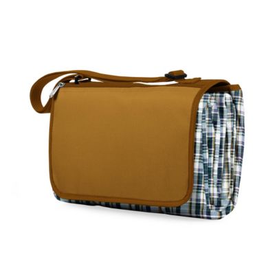 Picnic Time - English Plaid & Camel Blanket Tote Outdoor Picnic Blanket