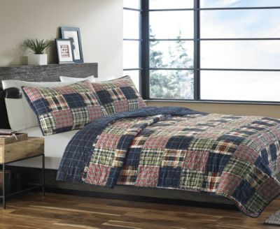 Eddie Bauer - Madrona Navy Plaid Quilt Set