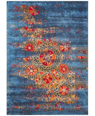 Liora Manne' - Marina 8046 Suzanie Blue 1'11" x 7'6" Indoor/Outdoor Runner Area Rug