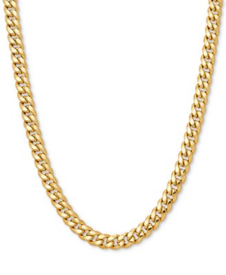 Italian Gold - Curb Link 24" Chain Necklace in 10k Gold