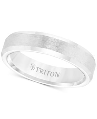 Triton - Men's White Tungsten Carbide Ring, Wedding Band (5mm)