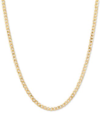 Italian Gold - Fine Curb Link 18" Chain Necklace in 14k Gold