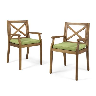 Noble House - Perla Outdoor Dining Chair, Quick Ship (Set of 2)