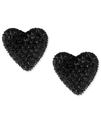 Betsey Johnson - Black Heart Stud Earrings