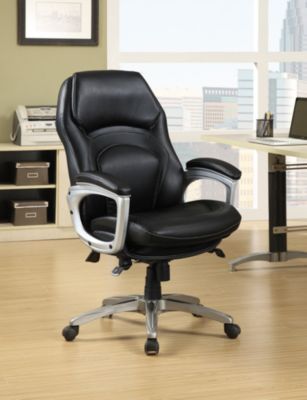 Serta - Wellness Executive Leather Office Chair, Quick Ship