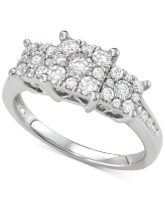 Macy's - Diamond Triple Cluster Engagement Ring (3/4 ct. t.w.)