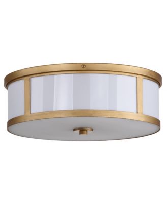 Safavieh - Avery 2 Light Antique Gold 17"D Drum Flush Mount