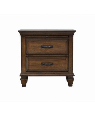 Macy's - Franco 2-drawer Nightstand with Pull Out Tray Burnished Oak