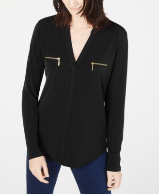 I.N.C. International Concepts - Zip-Pocket Blouse