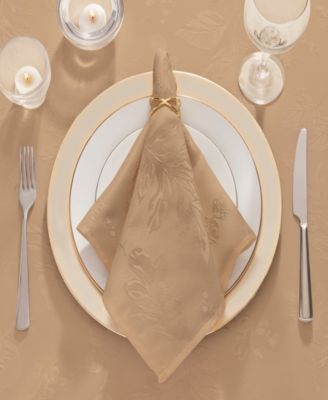 Elrene - Elegant Woven Leaves Jacquard Damask Napkin, Set of 8