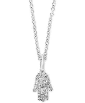 EFFY Collection - Diamond Pav&eacute; Hamsa Hand 18" Pendant Necklace (1/10 ct. t.w.)