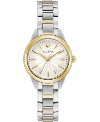 Bulova - Women's Sutton Diamond-Accent Two-Tone Stainless Steel Bracelet Watch 28mm