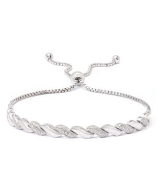 Macy's - Diamond Accent San Marco Link Bolo Adjustable Bracelet in Rose Plate