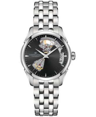 Hamilton - Women's Swiss Automatic Jazzmaster Open Heart Stainless Steel Bracelet Watch 36mm