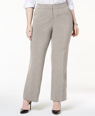 JM Collection - Plus Size Curvy-Fit Straight-Leg Trousers