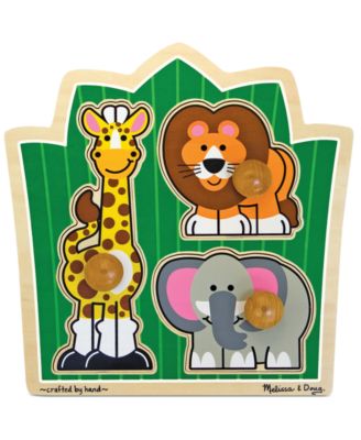 Melissa and Doug - Kids Toy, Jungle Friends Jumbo Knob Safari Puzzle